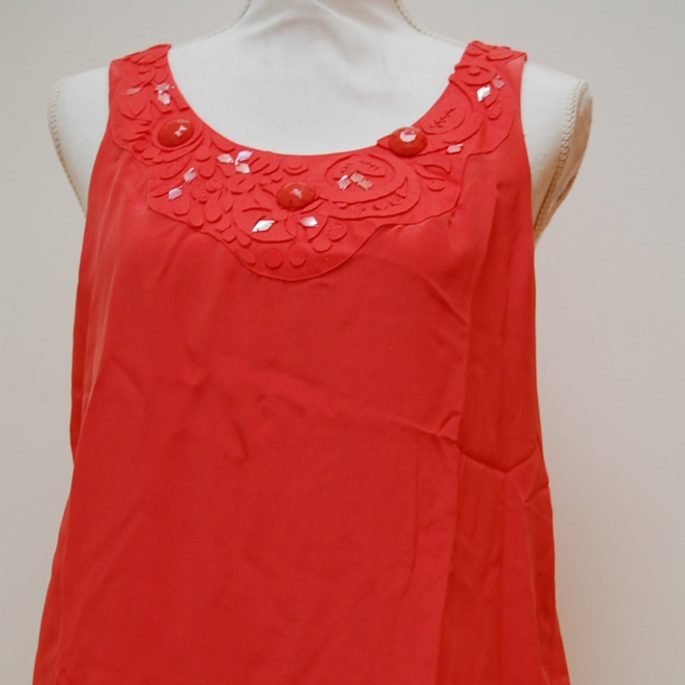 Mint Red Silk Tank